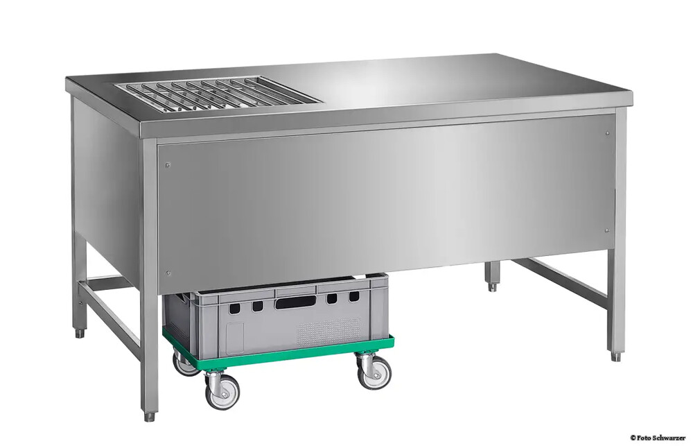 Laboratóriumi rendszerasztal baloldali ráccsal 